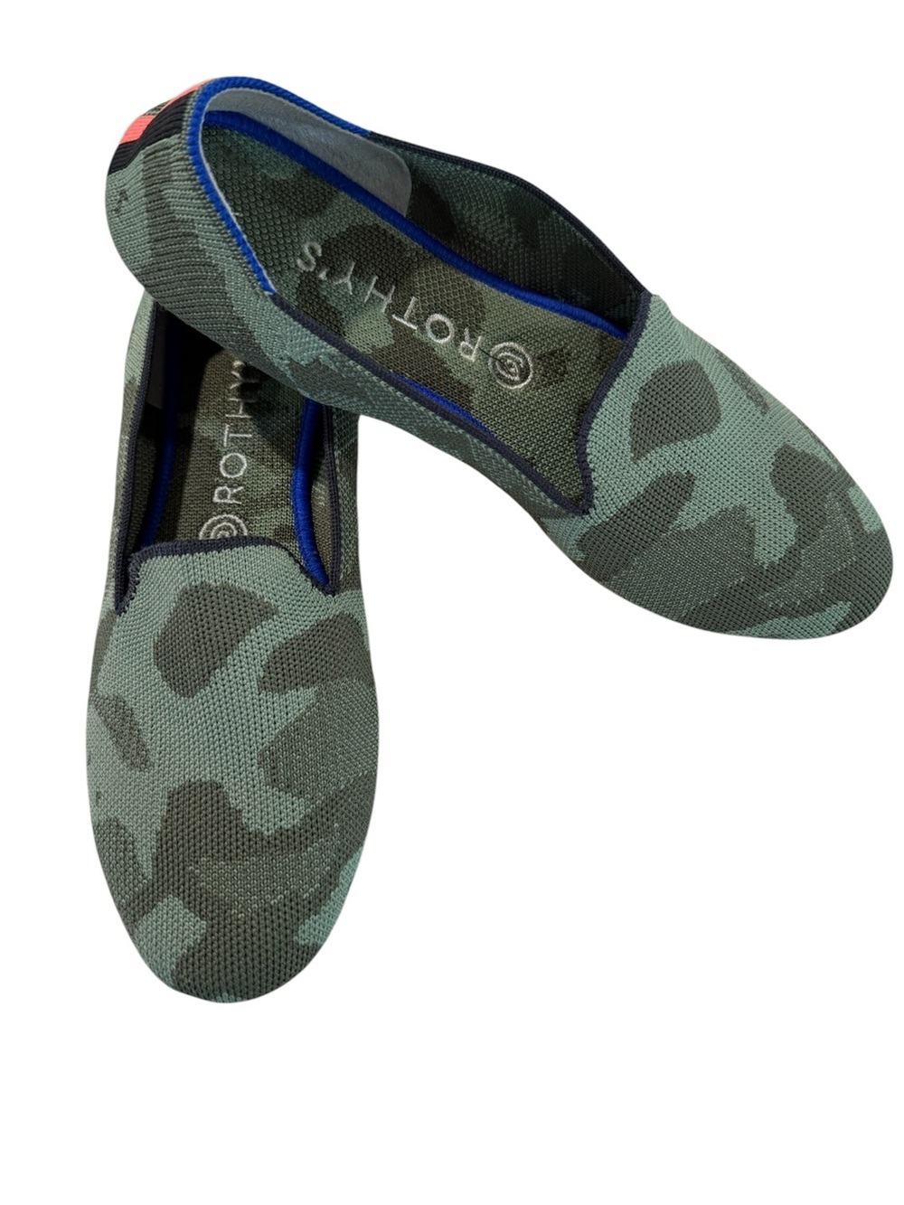 Rothy’s The Loafer Round Toe in Olive Camo.  Retired Color, Size 9
